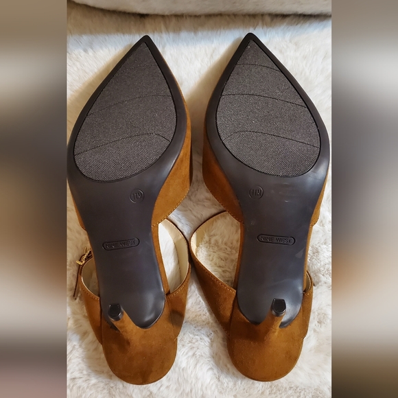 Nine West Tan Slip In Heels. Sz 11M New - Picture 4 of 10